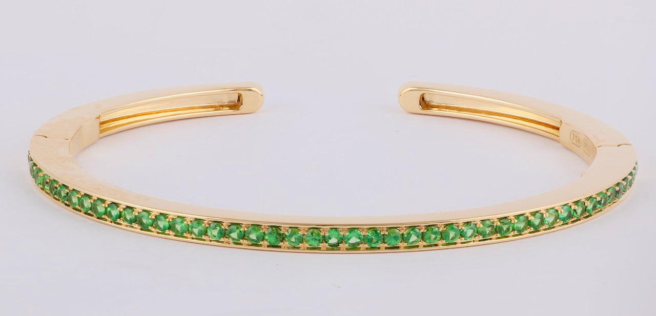 A Green garnet Torque bangle