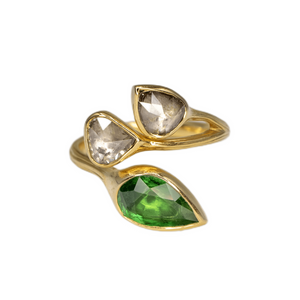 Diamond & Tsavorite Vine ring