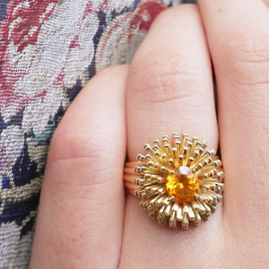 Sea urchin ring with mandarin garnet