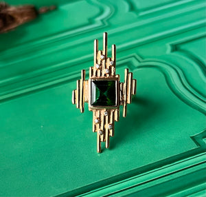 A Highwire Ring Green Tormaline ring