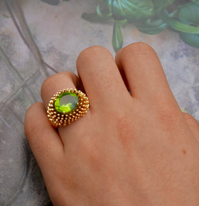 Peridot Sea Urchin Ring