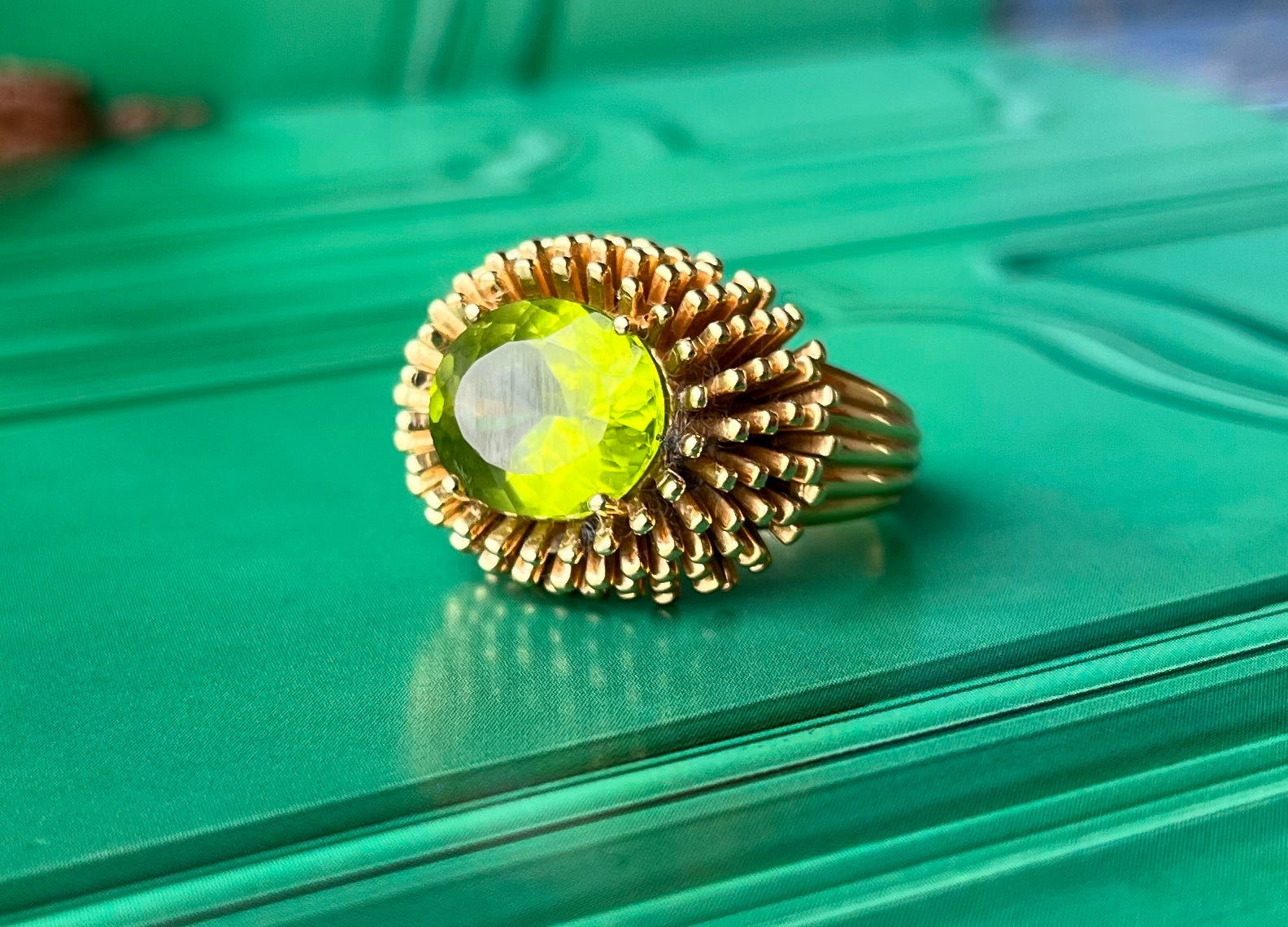 Peridot Sea Urchin Ring