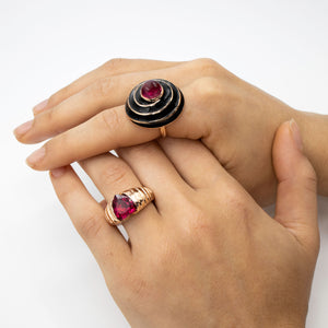 A Rubellite embrace ring