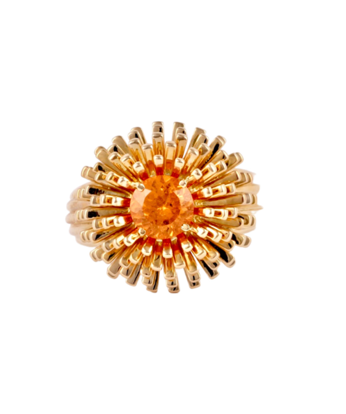 Sea urchin ring with mandarin garnet