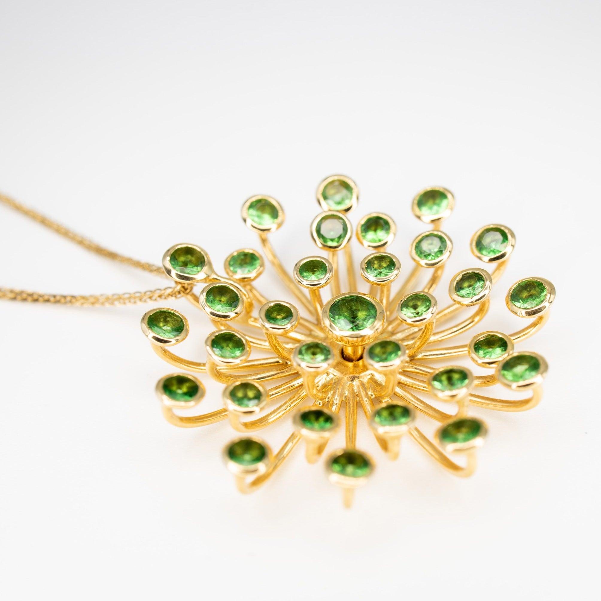 Green garnet Peacock Pendant