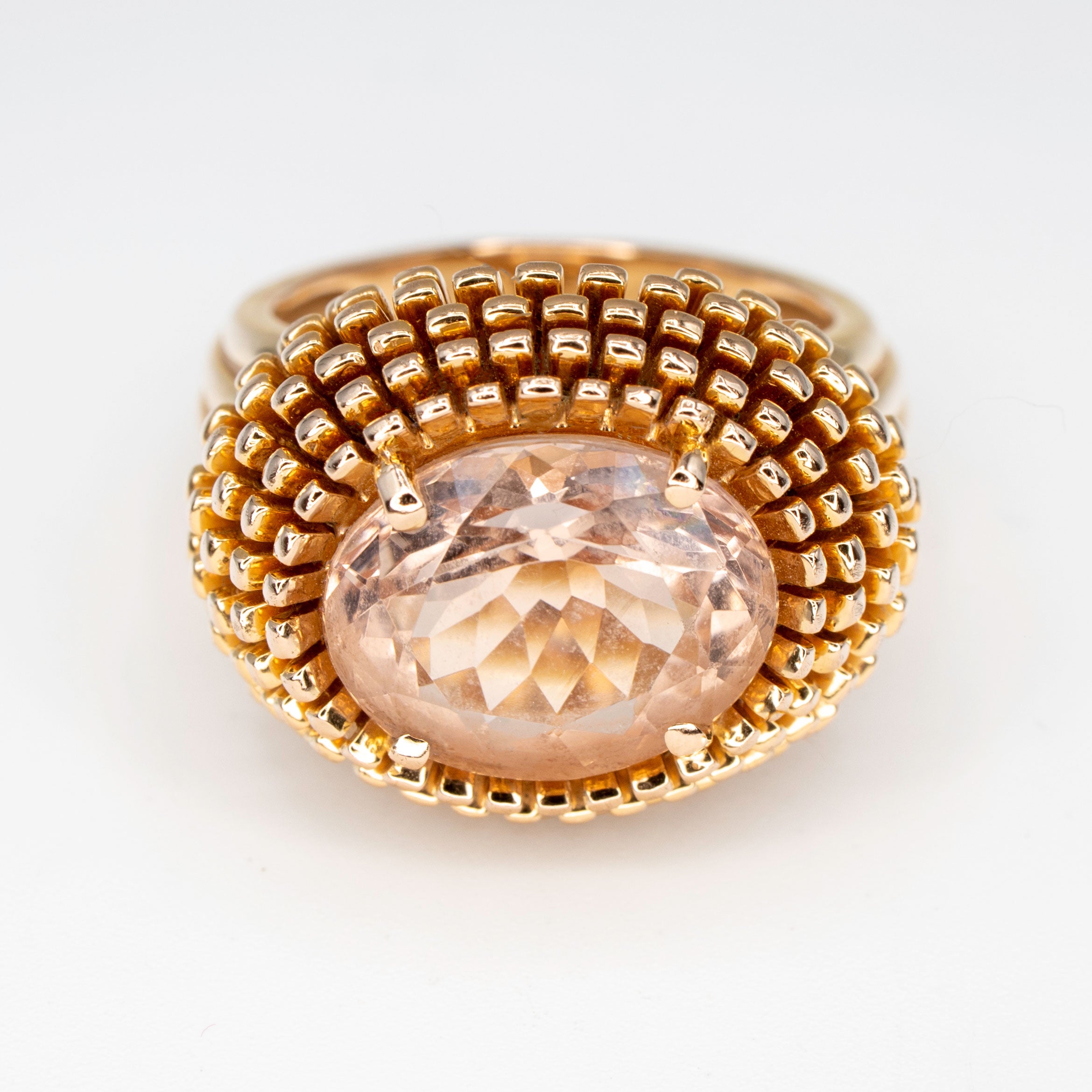 Sea Urchin Ring, pink beryl