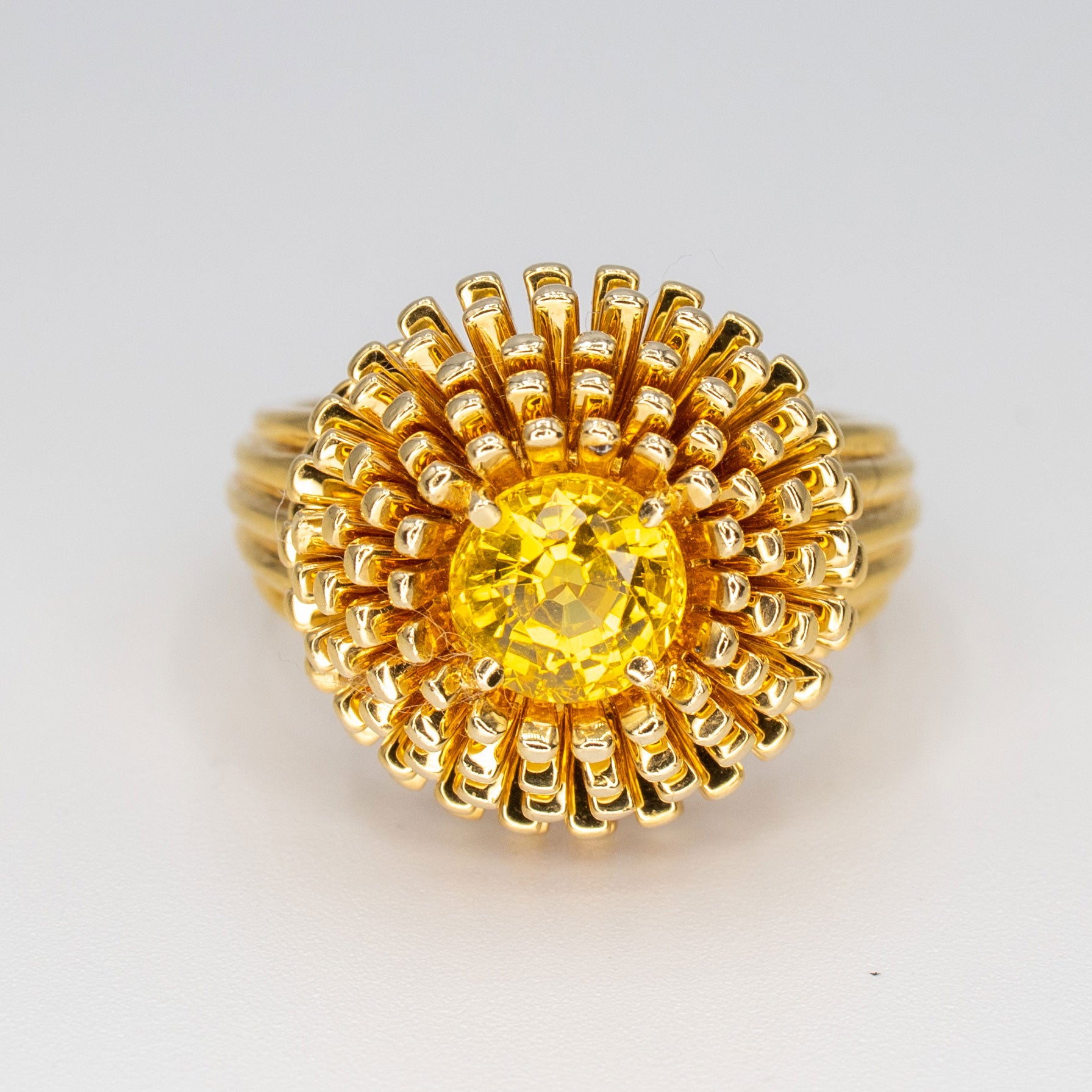 Sea Urchin Ring Yellow Sapphire